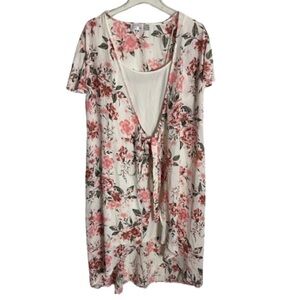 Women’s Time & Tru Ivory Floral Dress Size Large 12-14